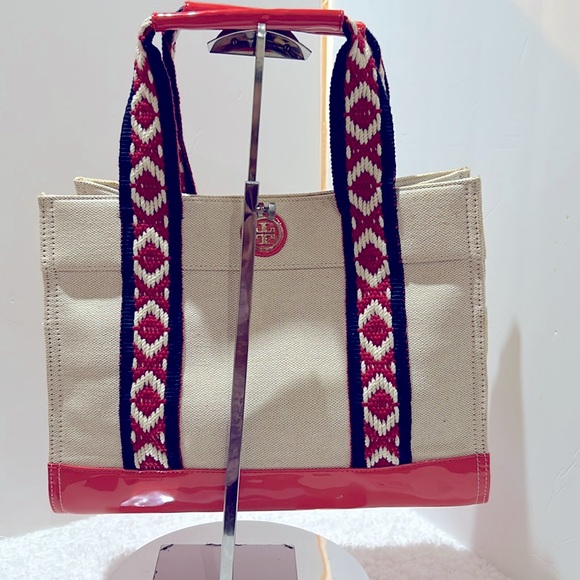 Tory Burch Unique Canvas Tote Back Customized with Free Autism Bracelet & Nails - Picture 4 of 17